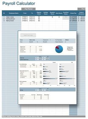 microsoft excel payroll calculator template